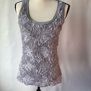 Maurice’s Elegant Gray Floral Textured Women's Top size medium